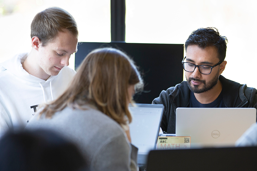 Multiple students working on computers