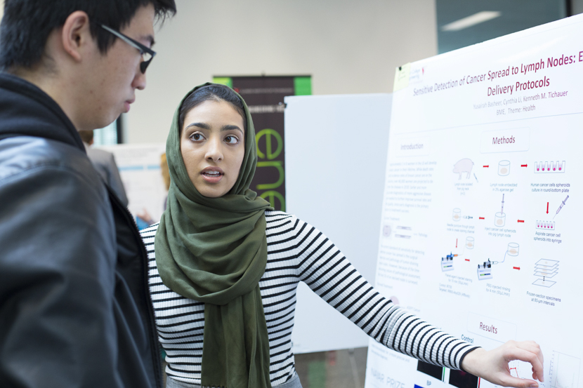 A BME student presents her research