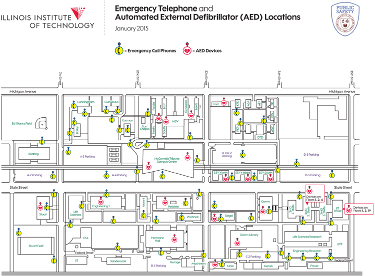 Public Safety - Phone and AED Map