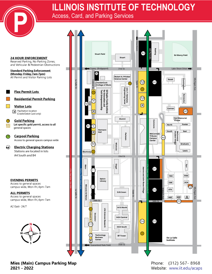 Mies Campus Parking Map