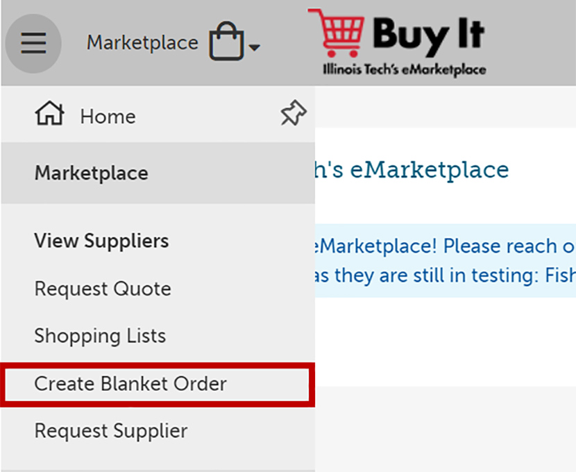 Create Blanket Order