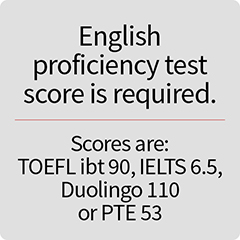 English proficiency test score is required