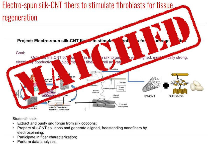 Electro-spun silk-CNT fibers to stimulate fibroblasts for tissue regeneration