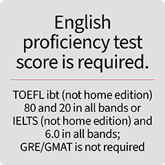 English proficiency test score is required