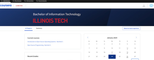 Coursera-Illinois Tech Degree Homepage