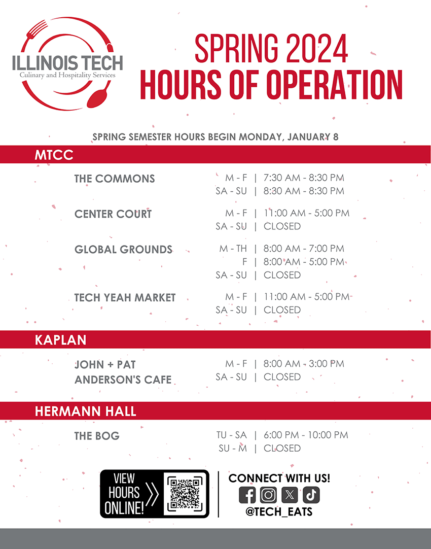 IIT Dining Hours Spring 2024