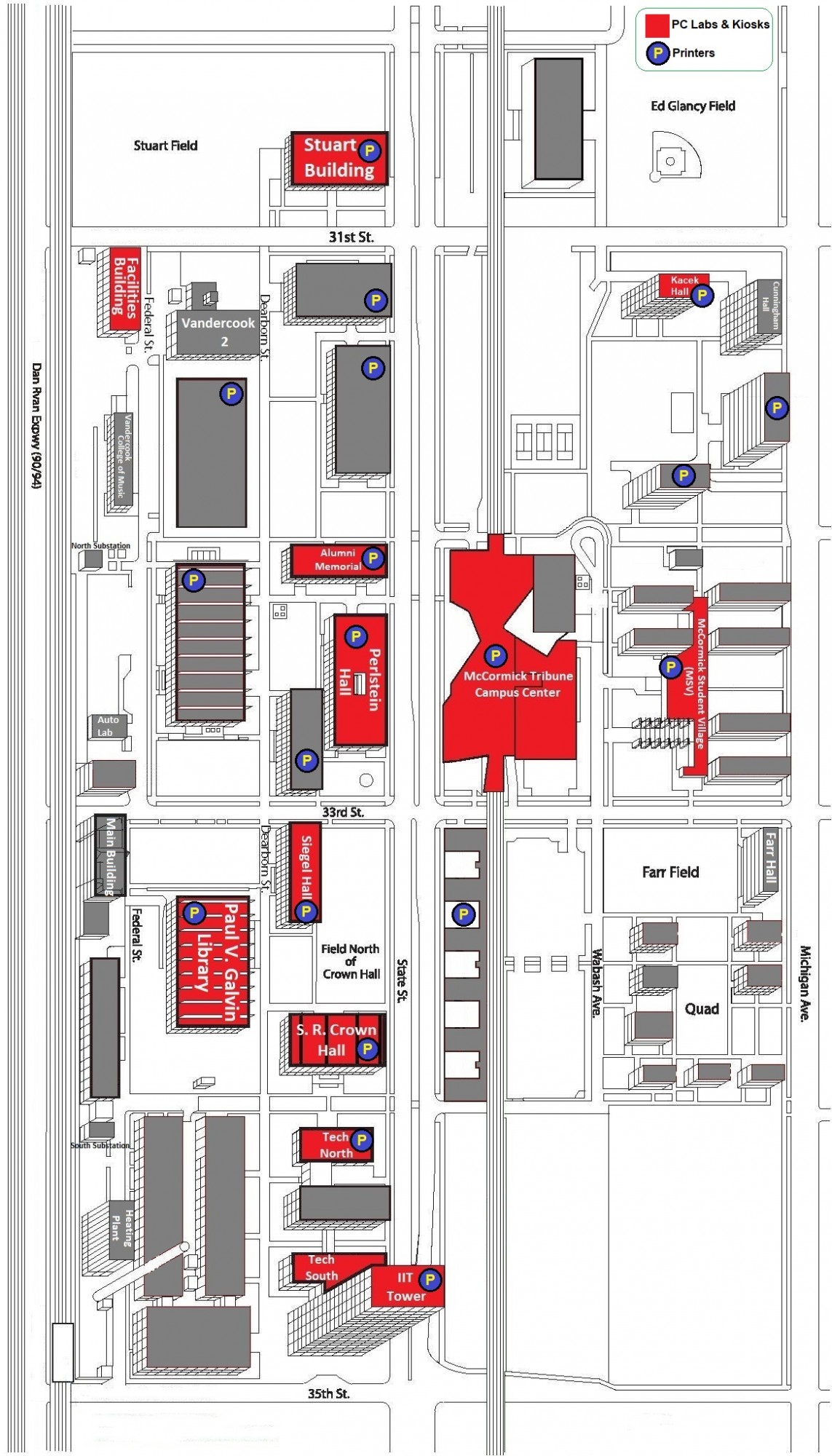 OTS PC Labs/Classrooms Map