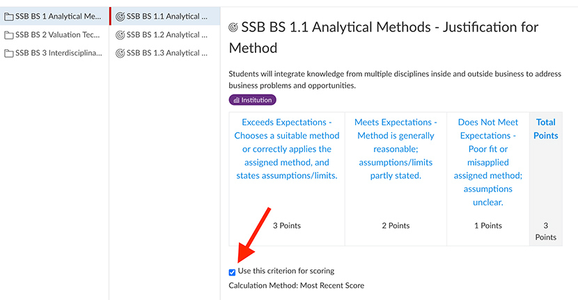 Create Rubrics from Outcomes