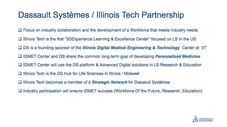 Dassault Systemes / Illinois Tech Partnerships Slide