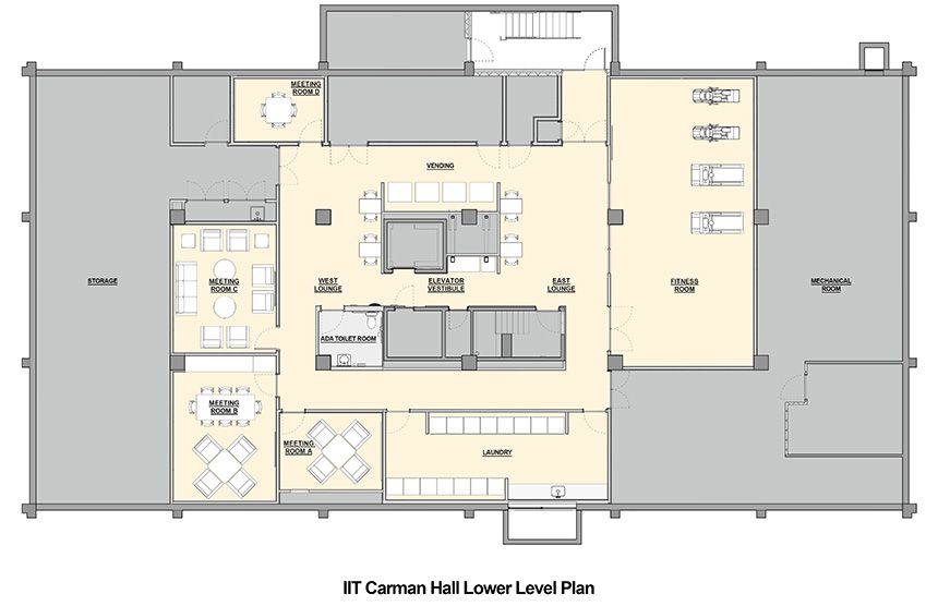 Carman Hall lower level floor plan