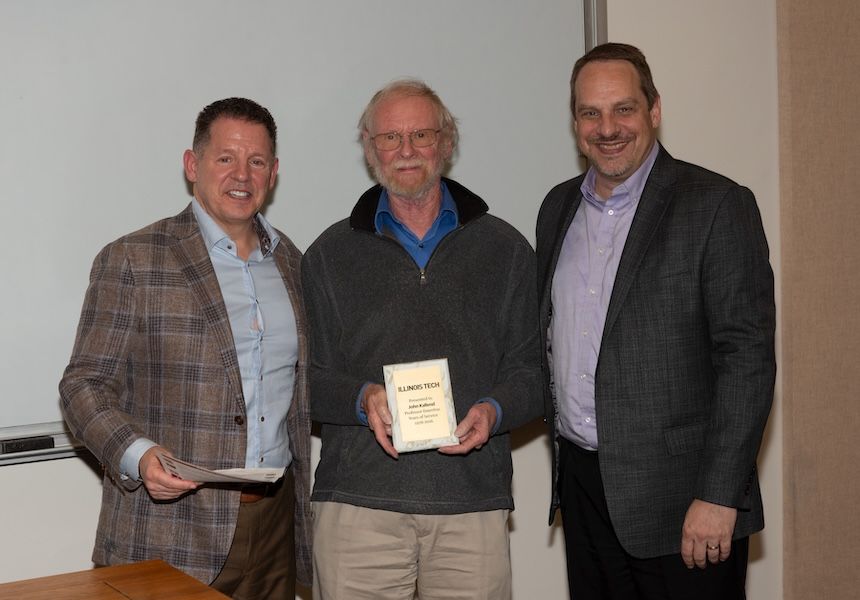 Louis Cattafesta, John Kallend, and Kevin Cassel at Illinois Institute of Technology
