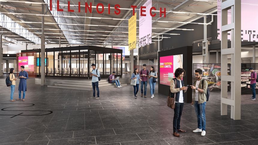 Rendering of the ground floor of the Mumbai campus