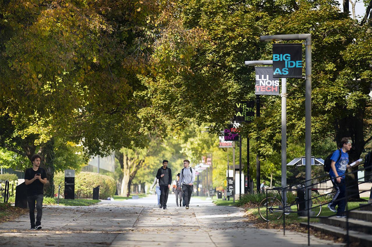 Chicago Visionaries Invest Combined $150 Million in Illinois Tech - photo of students walking on campus
