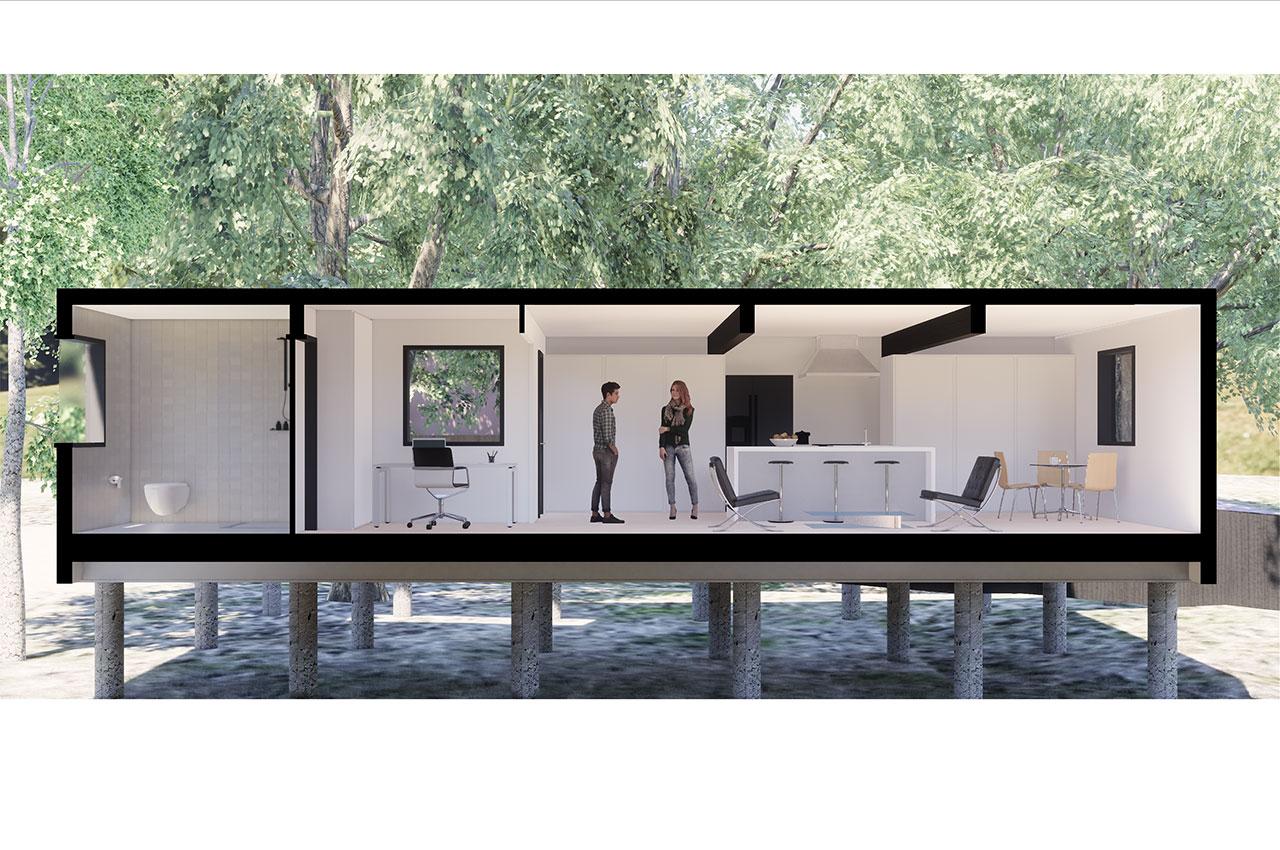 Illinois Tech Students Reimagine Farnsworth House with Shipping Containers