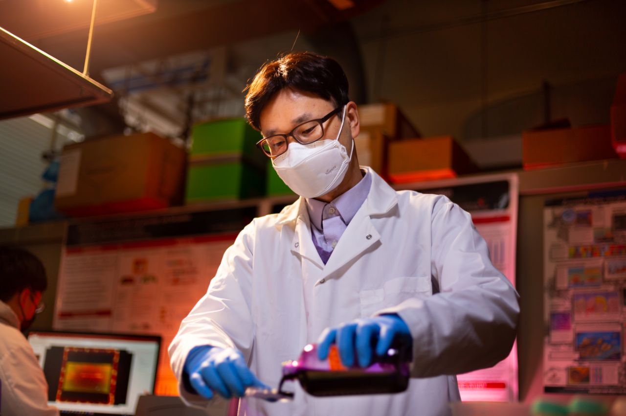 Dr Seok Hoon Hong in the lab