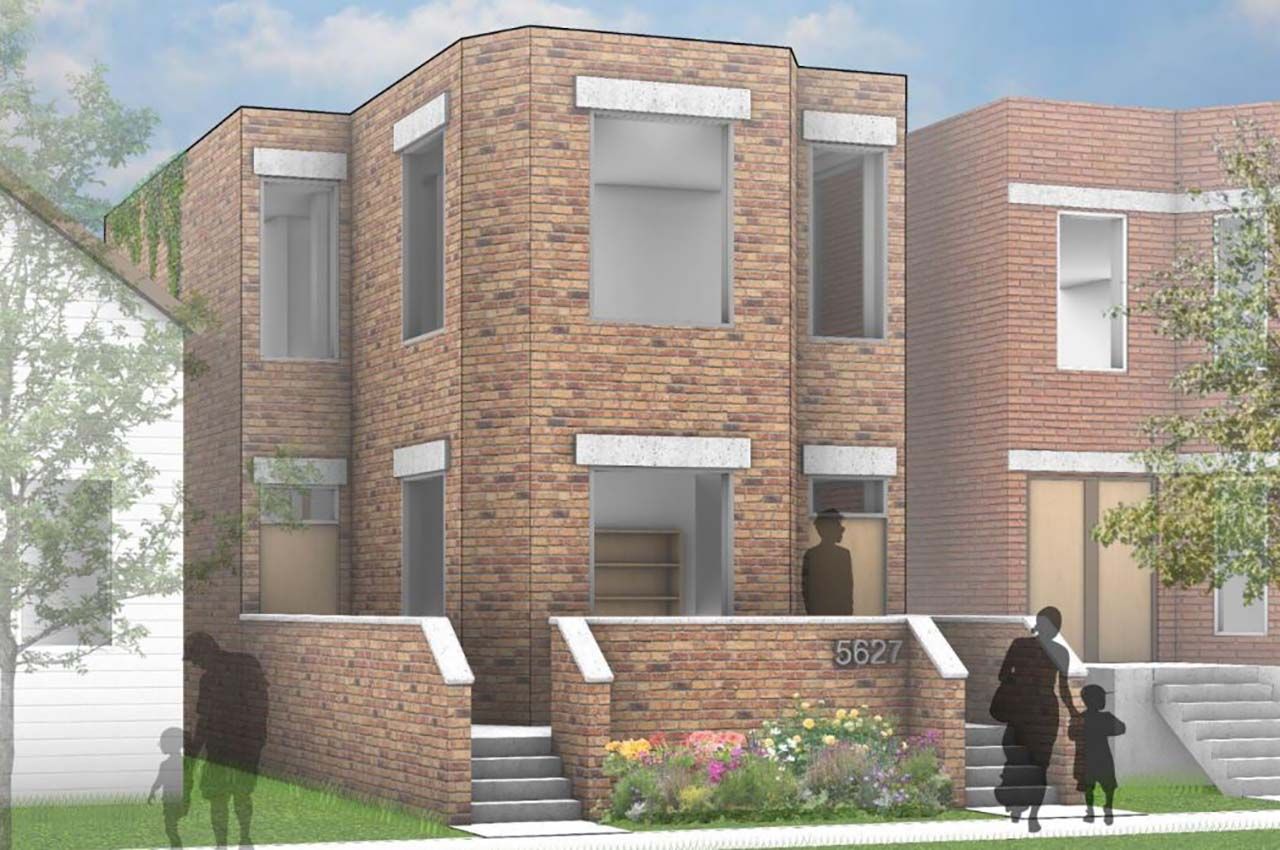 Student's rendering of a house that could be built in Chicago