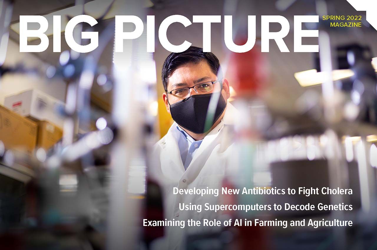 A cover shot of Big Picture with a Oscar Juarez in the lab