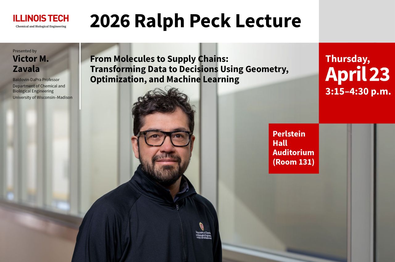 2026 Ralph Peck Lecture graphic featuring guest speaker Victor M. Zavala