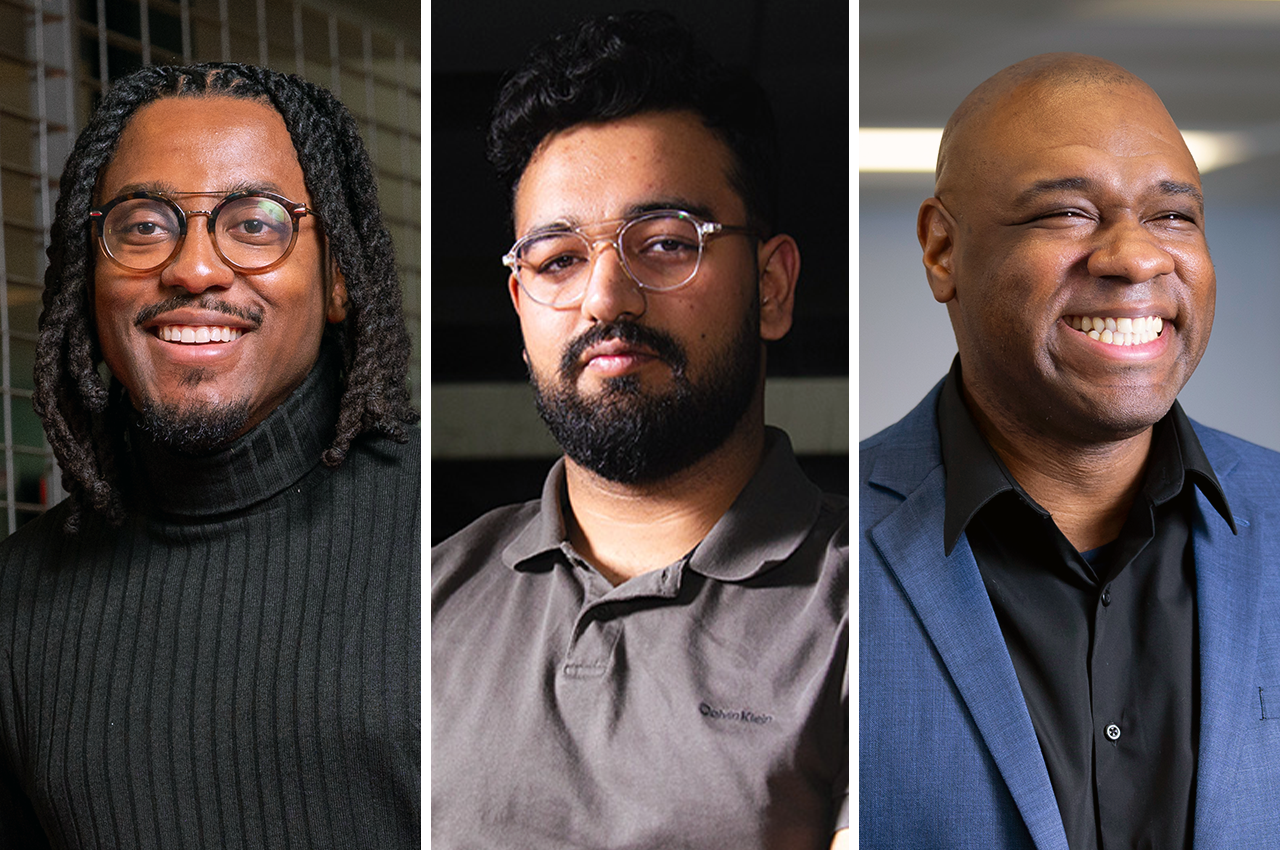 Headshots from left to right: Cedric Nartey, Abdul Hadi Khan, and Maurice Dawson