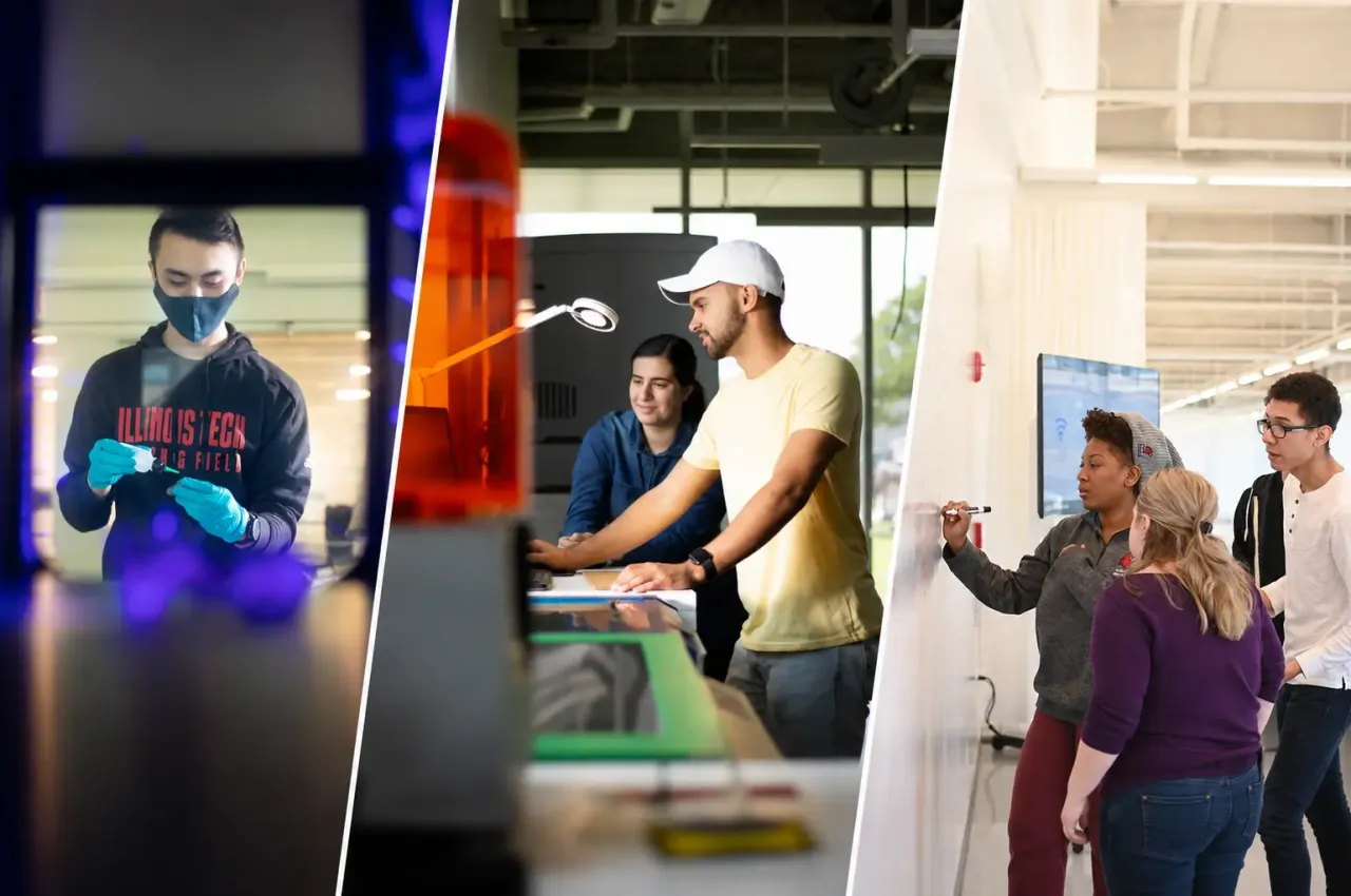 Illinois Tech students working in the Idea Shop