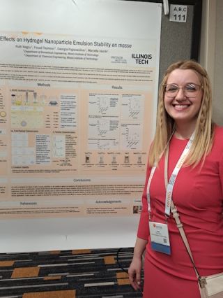 Ruth Negru with research poster