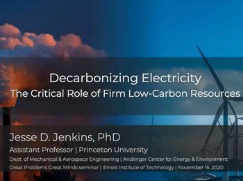 Jesse Jenkins Decarbonizing Electricity Title Slide