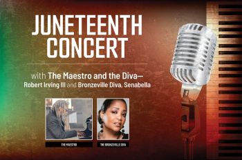 Poster for Juneteenth Concert with portraits of both performers