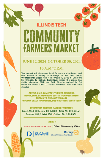 2024 Illinois Tech Community Farmers Market Flyer