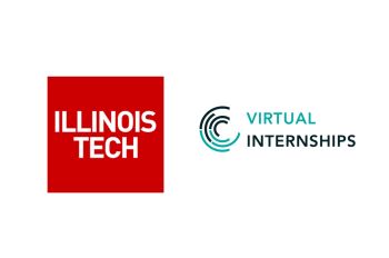 The logos for Illinois Tech and Virtual Internships
