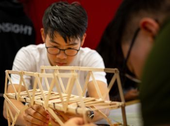 Illinois Tech ECP student working on building model