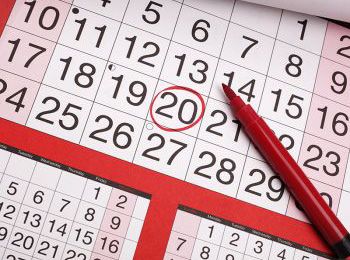 Calendar with date circled by red highlighter pen