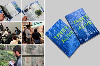 Image: Trees Alive book cover accompanied by student participants
