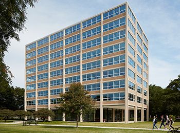 Outdoor view of Carman Hall, a residence hall at Illinois Tech