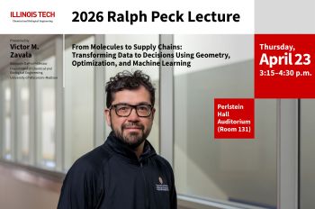 2026 Ralph Peck Lecture graphic featuring guest speaker Victor M. Zavala
