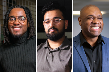 Headshots from left to right: Cedric Nartey, Abdul Hadi Khan, and Maurice Dawson