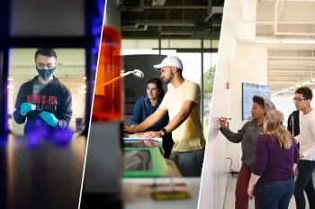 Illinois Tech students working in the Idea Shop