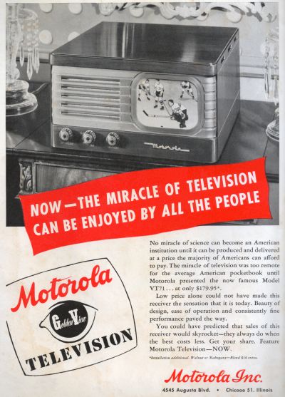 Motorola Golden View Television Ad 1948