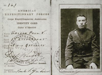 Paul Galvin Army ID c1918