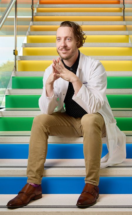 Illinois Tech alum Garrett L. Clark at the Chicago Mars, Inc factory. 