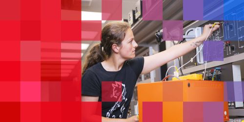 Illinois Tech Electrical and Computer Engineering femal student in lab