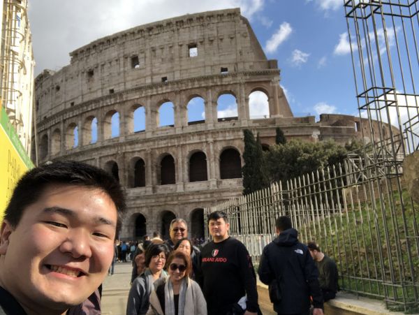 Dane Yamashiro (EE/M.S. EE 4th Year) with his family visiting Rome’s Colosseum.