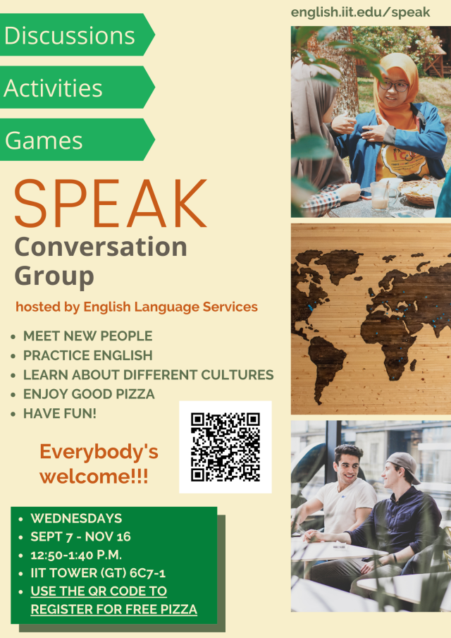 SPEAK Conversation Group flyer