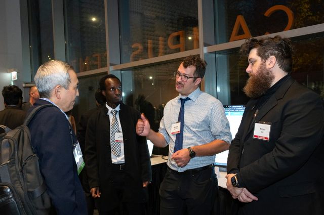 Image: (From left to right) Team members Felix Nkurunziza, Michael Sansone, and Trevin Cox who developed DrainWatch, an AI-powered stormwater detection system, and earned the $15,000 top award at the fifth annual Grainger Computing Innovation Prize competition