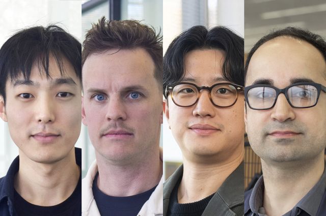 Headshots of architecture faculty (from left to right): Il Hwan Kim, Dillon Pranger, Youngjin Hwang, Nilay Mistry