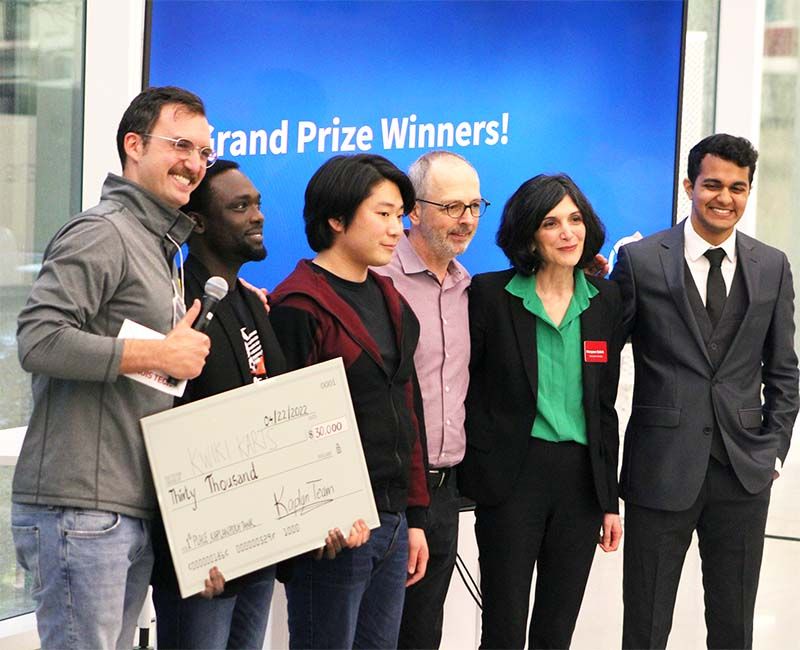 The student winners of the Kaplan Pitch competition