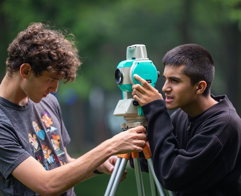 Two students take part in Illinois Tech's surveying summer program in summer 2023