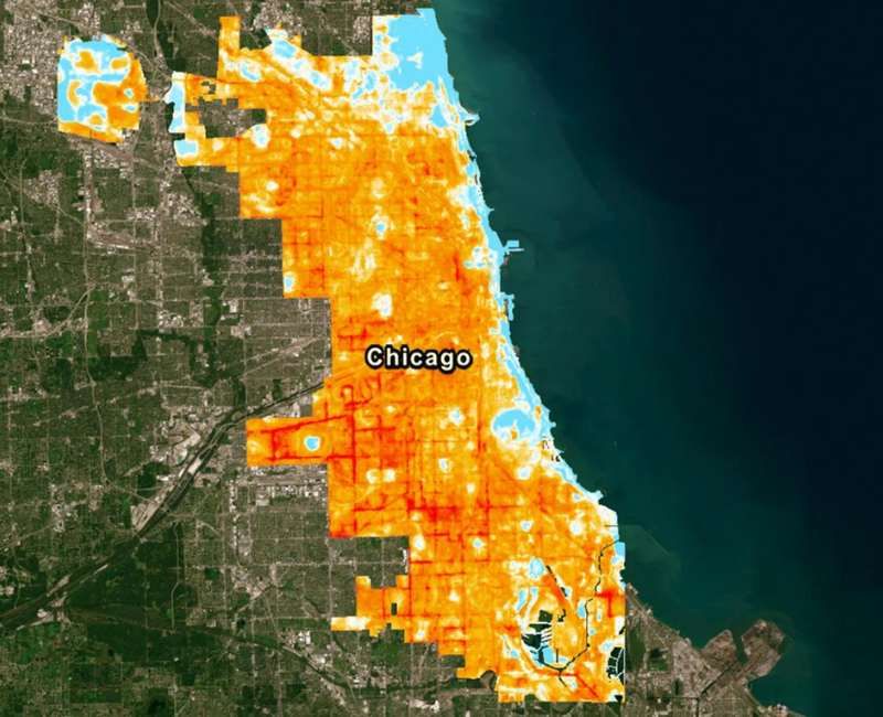 Heat map of Chicago and Chicagoland area