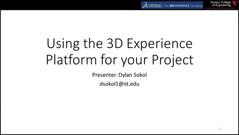 Using the 3D Experience Platform for your Project